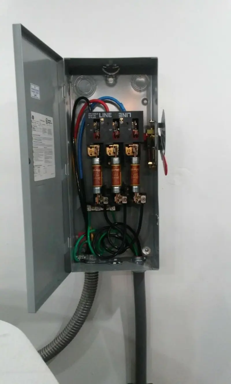 Three-phase disconnect switch installed for Electrical Wiring & Rewiring in Orange