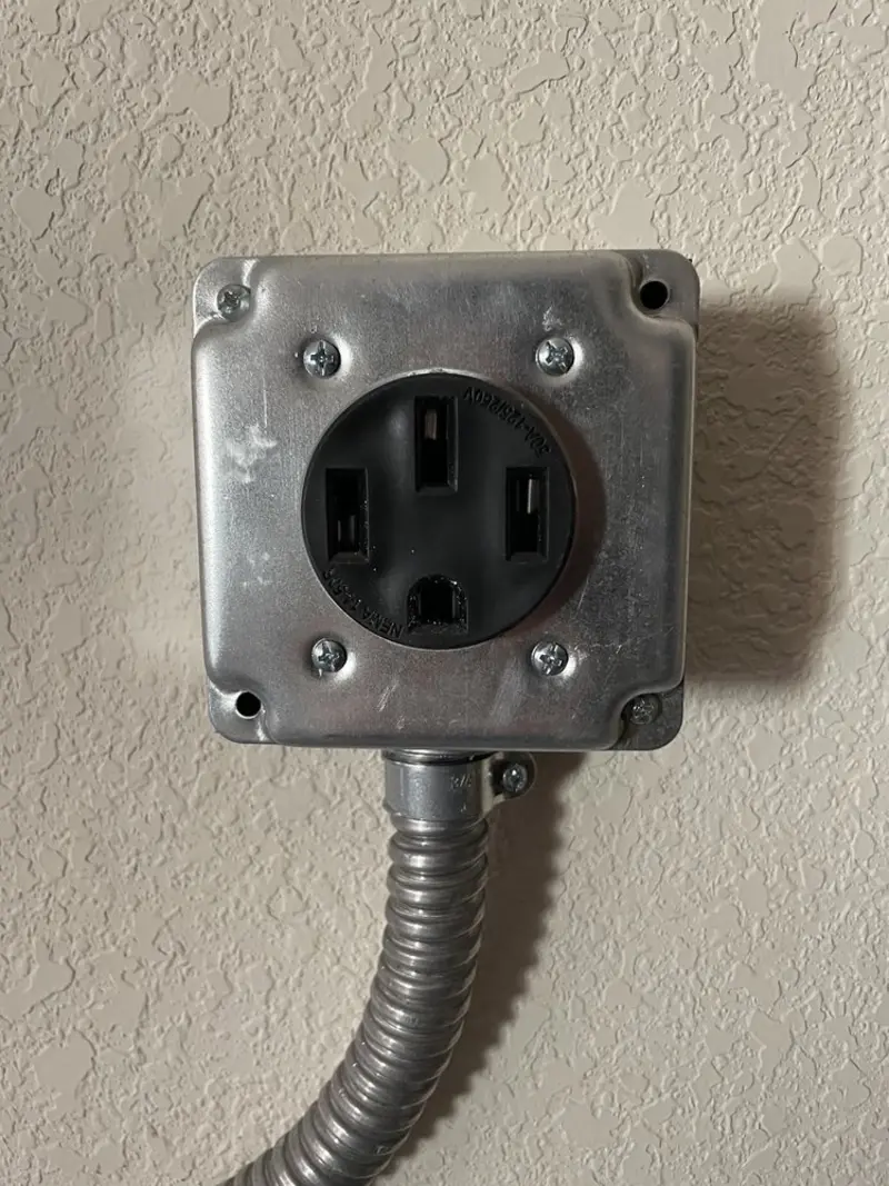 NEMA 14-50 outlet installed for Electrical Panel Upgrade in Orange